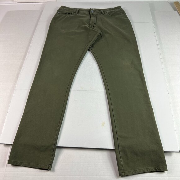Swet Tailor Pants Men's 33x30* Slim Straight Green Stretch Chinos Tag 32x32 - Picture 1 of 16
